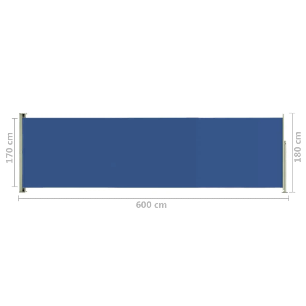 Tenda da sole laterale retrattile/schermo privacy per patio giardino terrazza balcone 180 x 600 cm blu 02_0007342