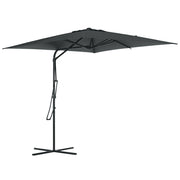 Ombrellone Quadrato Giardino ¨C zephmum ¨C 2.5x2.5m Grigio Scuro Base Incrociata