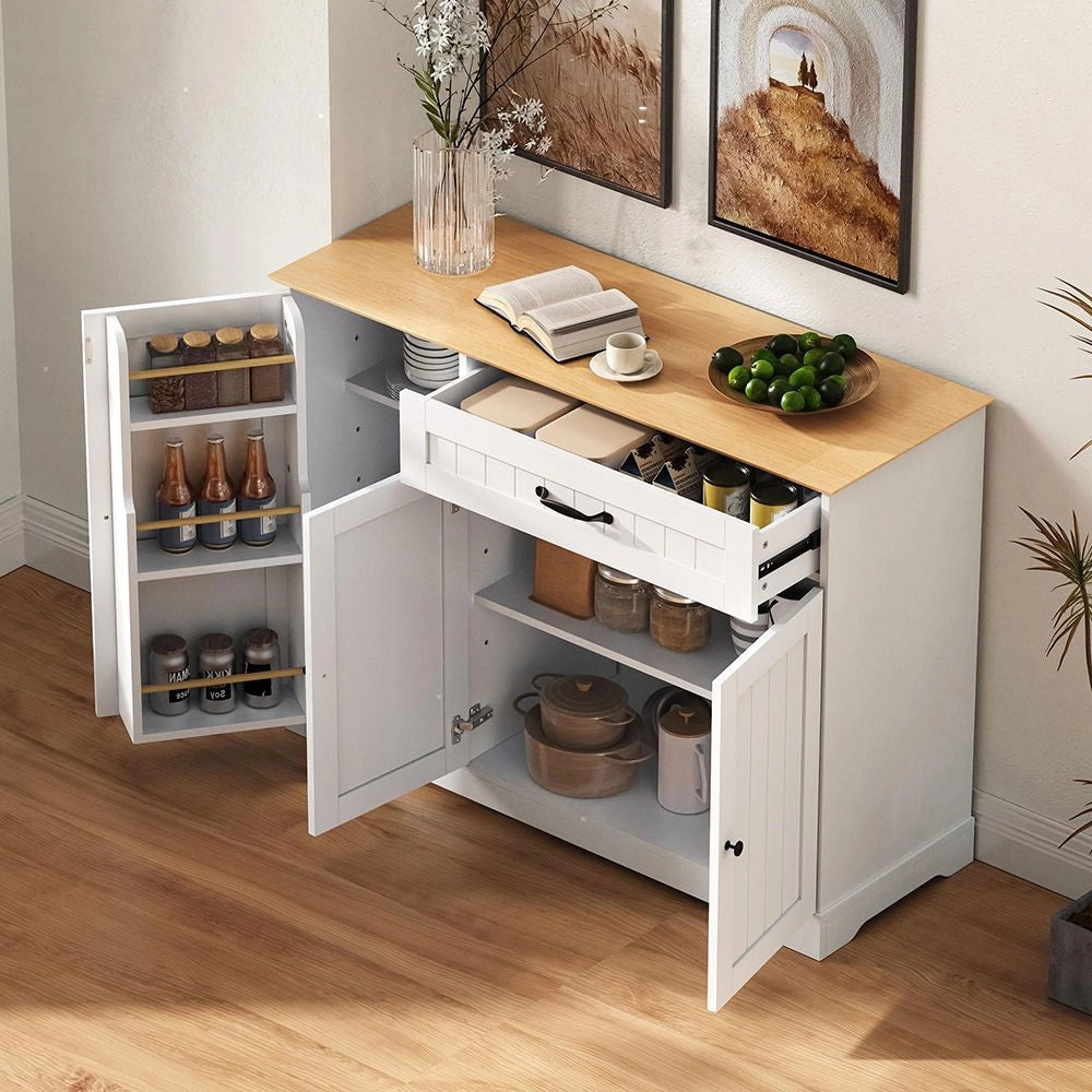Buffet moderno elegante - Xylo - 3 porte 1 cassetto bianco naturale
