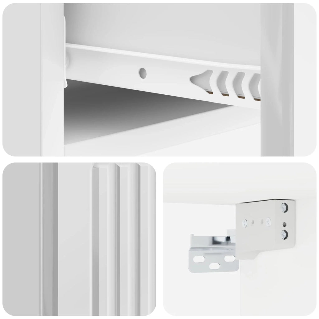 Tavolino da Parete Laterale Bianco Lucido 87,5 x 34,5 x 17 cm 897989