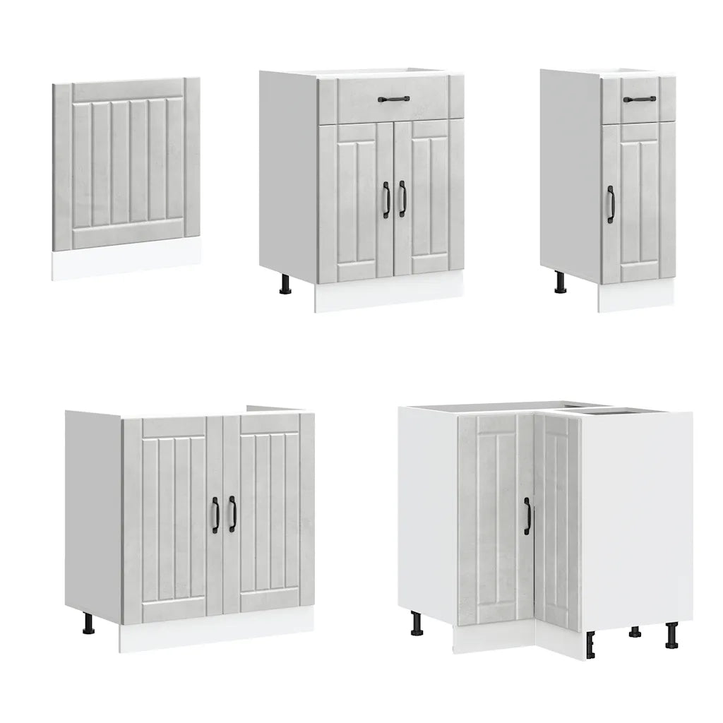 Set Mobili da Cucina 11 pz Lucca Grigio Cemento in Truciolato 3314895