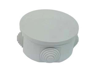 SCATOLA STAGNA TONDA CON COPERCHIO E 4 PASSACAVI IP44- - ø mm.80x40h. (002) - 9 pezzi MARLANVIL