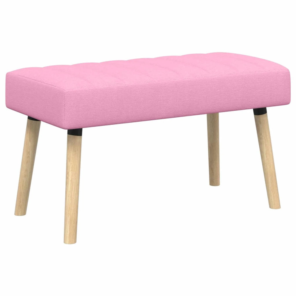 Panchina trapuntata a canale Rosa 80 x 40 x 46 cm Tessuto 42038485