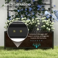 Letto per Orto Rialzato con Traliccio per Piante Rampicanti in Acciaio Zincato, 90x40x120 cm, Nero