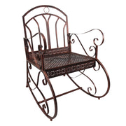 Poltrona dondolo da giardino in rattan ¨C zephmum ¨C marrone e nero 61x79x90