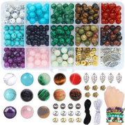 Edelsteenkralen naturali, perle di pietra per la creazione di gioielli, perle di pietra rotonde da 8 mm per gioielli, set di accessori per gioielli, perle per bracciali.