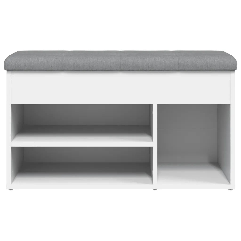 Panca-Sgabello Scarpiera Bianca 82x32x45,5 cm in Legno Massello