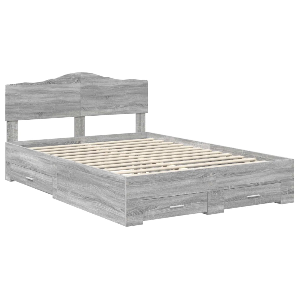 Struttura del letto con testiera Grigio Sonoma 140 x 190 cm 3413198