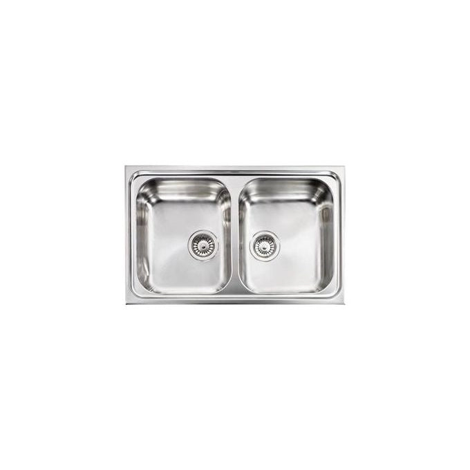 CM Cristal 79 x 50 2V Lavello montato su piano Rettangolare Acciaio inossidabile