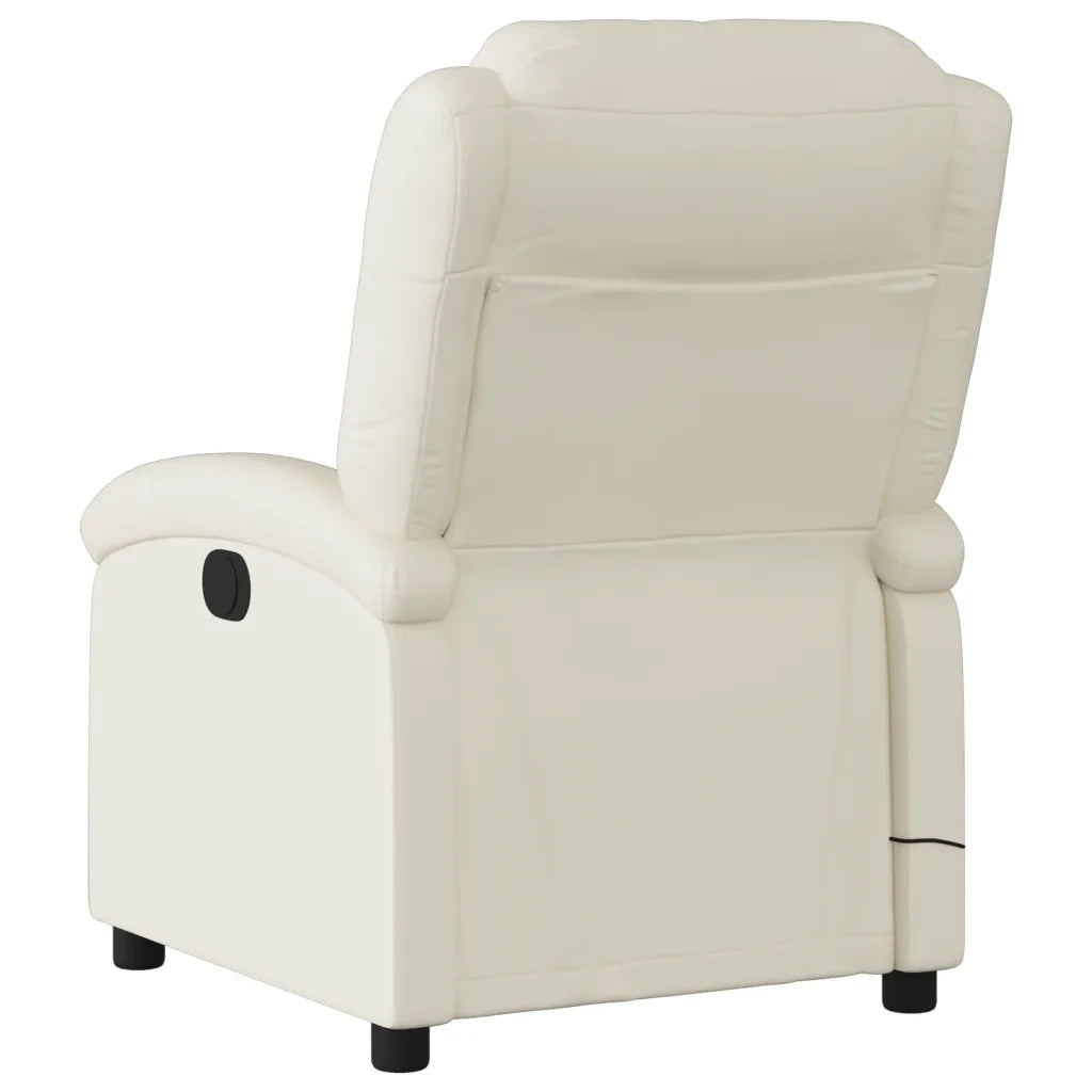 Poltrona reclinabile massaggiante in Similpelle Crema 3205448