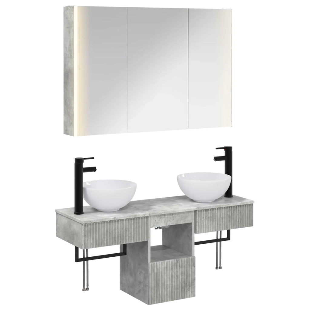 Set di Armadi da Bagno 4 pcs Grigio Cemento 3406266