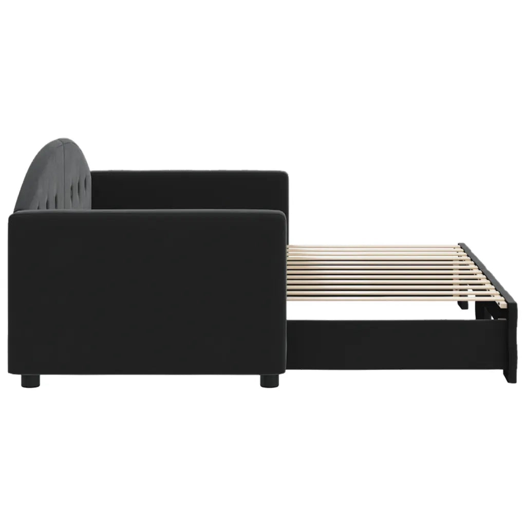 Divano Letto con Letto Estraibile Nero 80x200 cm in Velluto 3197298