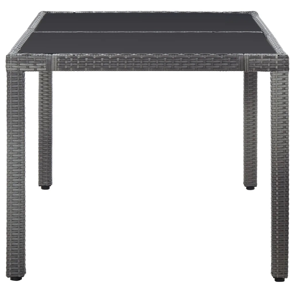 Set da Pranzo da Giardino 7 pz in Polyrattan Grigio 45993