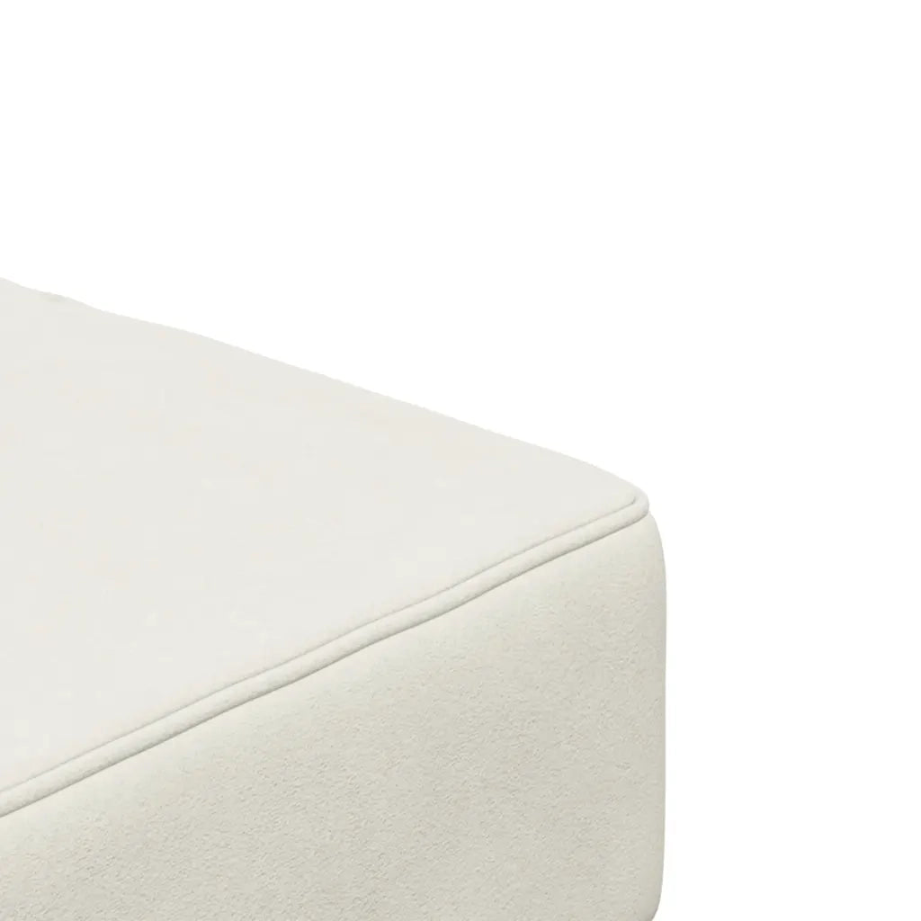 Divano Letto a 2 Posti con 2 Cuscini Crema in Velluto 375814
