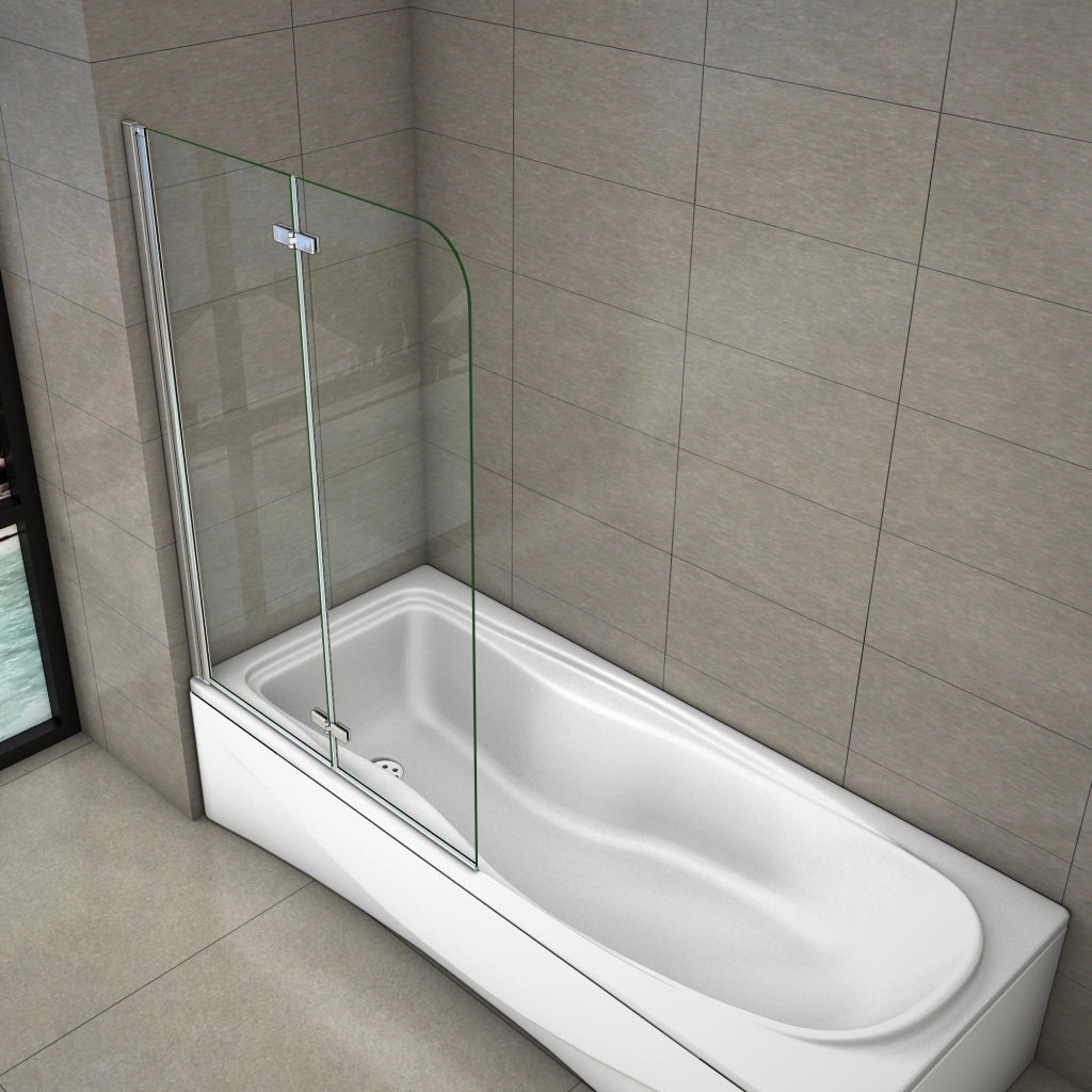 Parete Da Vasca Bagno Sopravasca Due Ante Movibili Pieghevoli Vetro 6 mm Temperato Anticalcare 120x140 cm