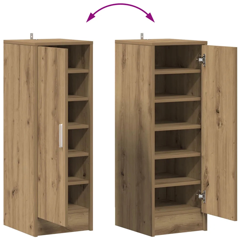 Scarpiera Rovere Artigianale 32x35x92 cm in Legno Multistrato