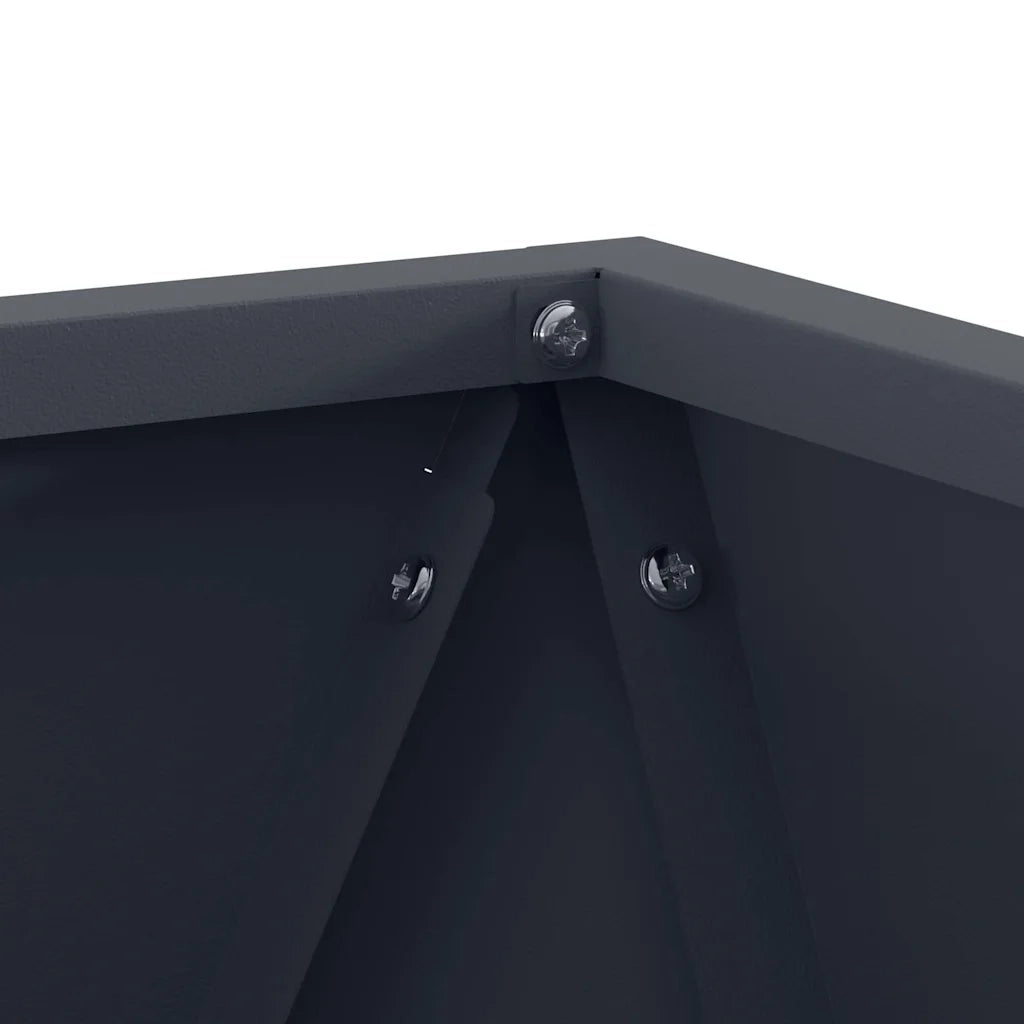 Fioriera 2 pcs Antracite 30 x 30 x 30 cm Acciaio