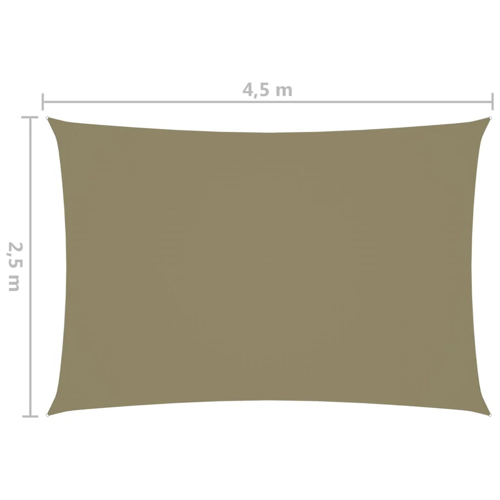 Vela ombreggiante/ombrellone rettangolare in tessuto Oxford 2,5 x 4,5 m beige 02_0009574