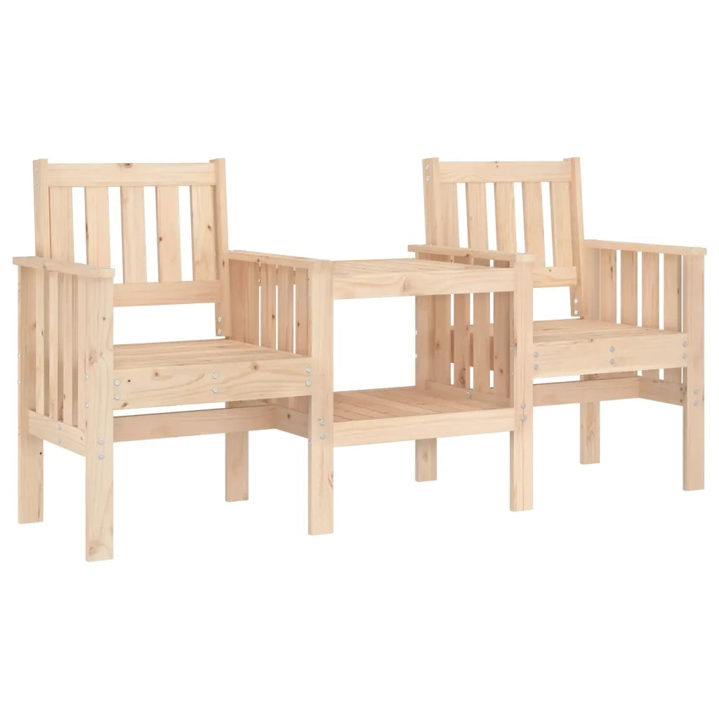 Panca da Giardino con Tavolino 2 Posti Legno Massello di Pino 825149