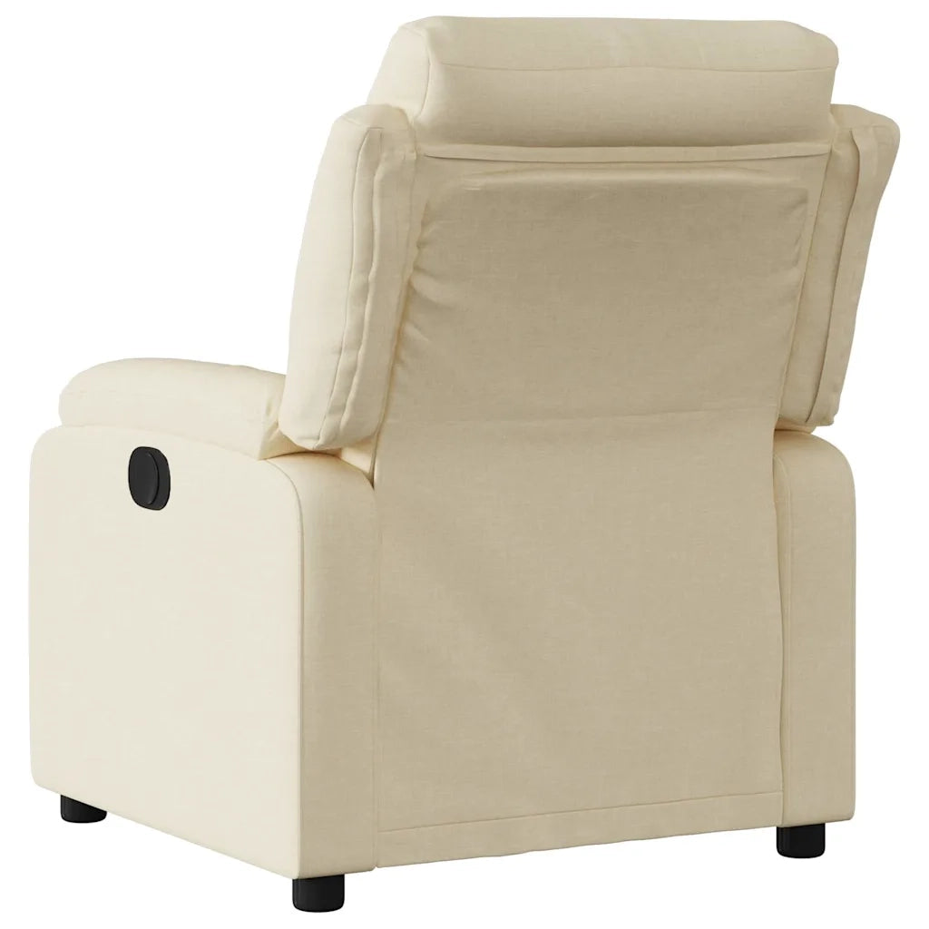 Poltrona Elettrica Reclinabile-Divano Sedia Crema in Tessuto 721781