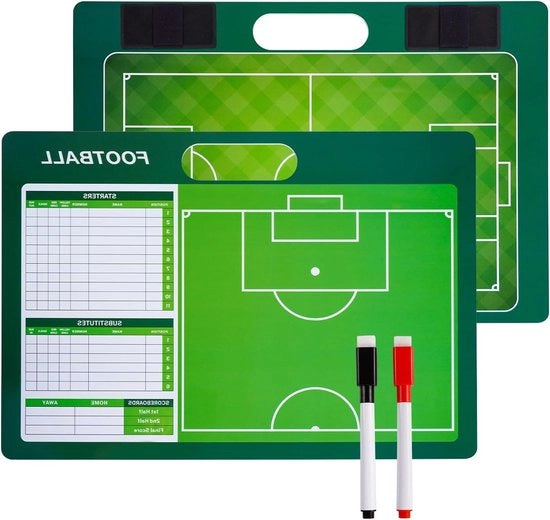 Tastiera Tattica Calcio Pro con Magnet e Penna - Pannello Tattico per Allenatori di Futsal e Calcio - Strumento di Allenamento Calcio con Tabelloni di Marcatura - Incluso Supporto Tattico e Esercizi Pre-partita