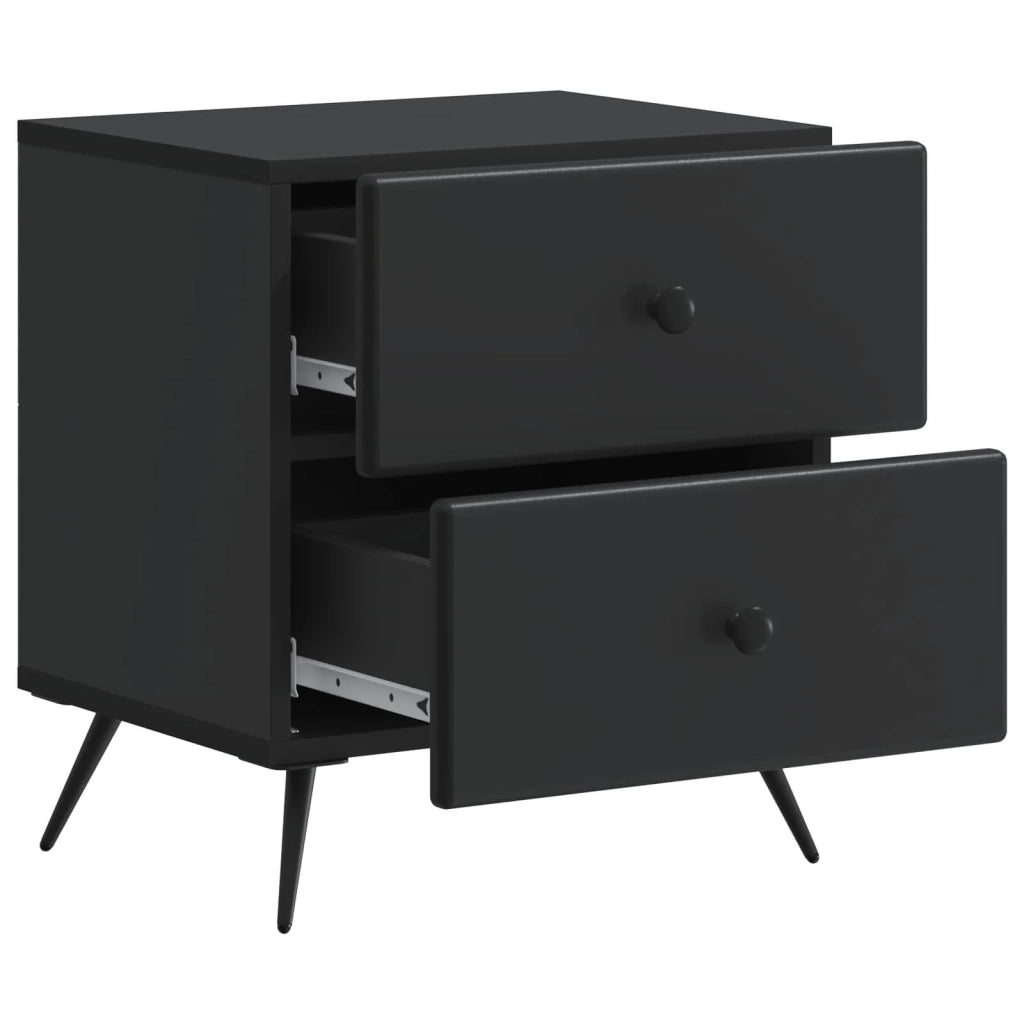 Set di 2 Comodini | Armadio da Notte | Mobiletto da notte con cassetto Nero 43 x 34,5 x 47,5 cm