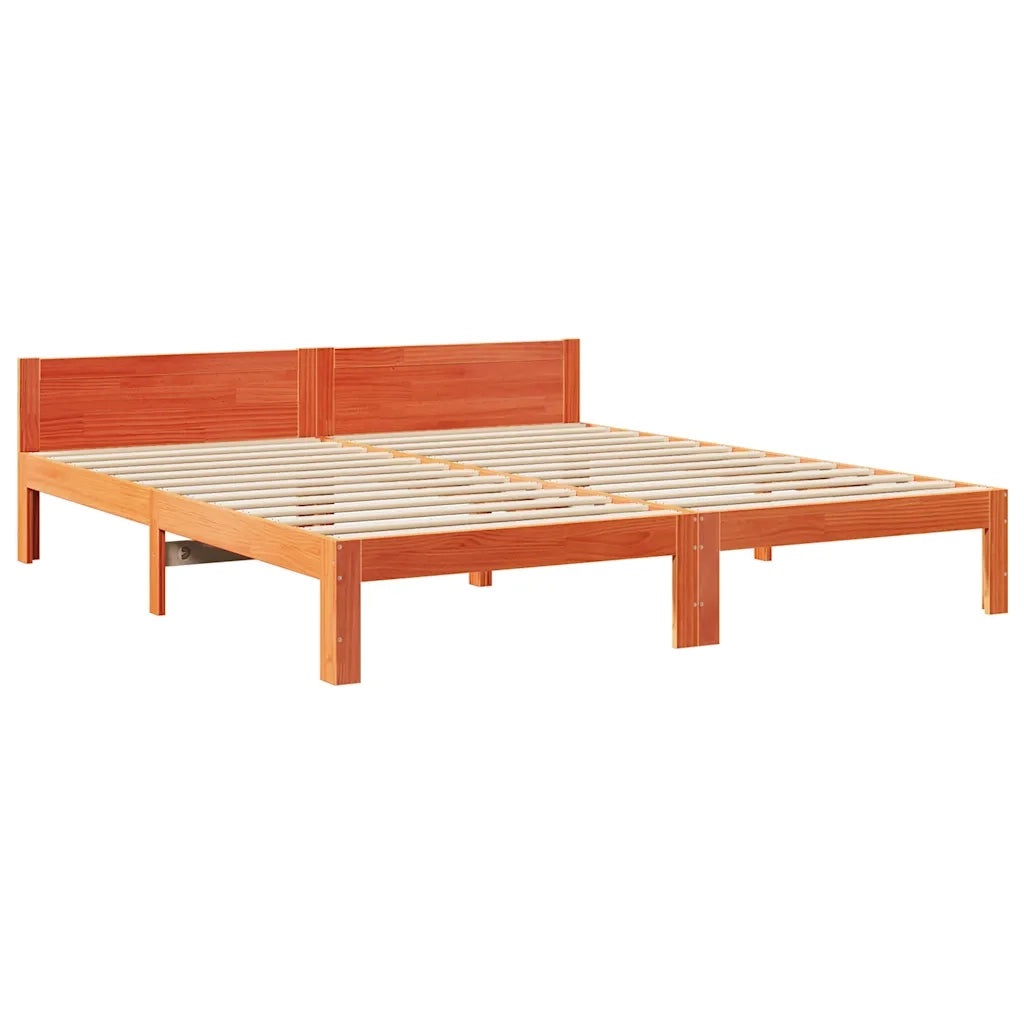 Giroletto senza Materasso Marrone Cera 160x200 cm Legno di Pino 859231