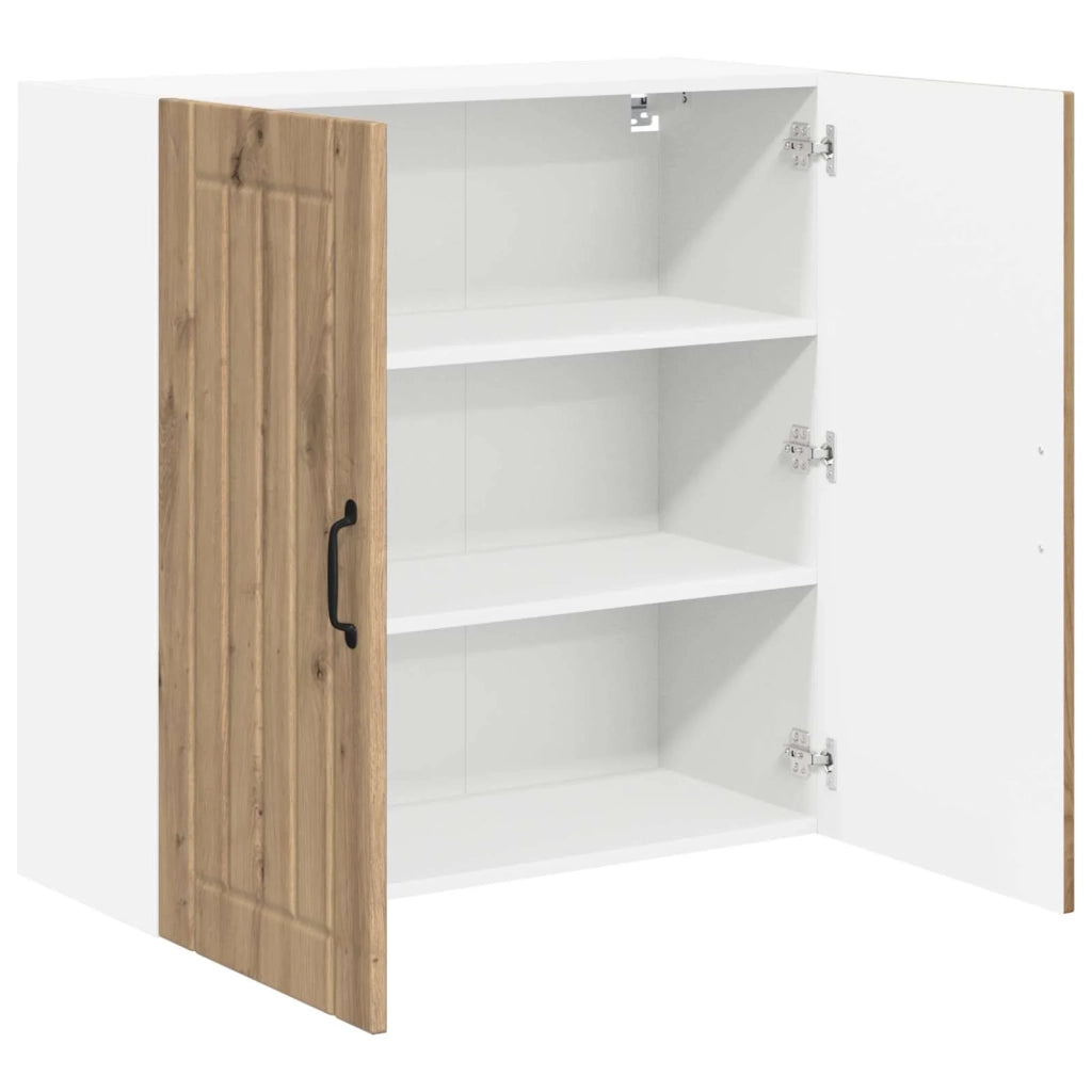 Mobile da cucina moderno e funzionale con pratico spazio contenitivo 80 x 31 x 80 cm realizzato in legno di rovere ingegnerizzato finitura artigianale 02_0054081