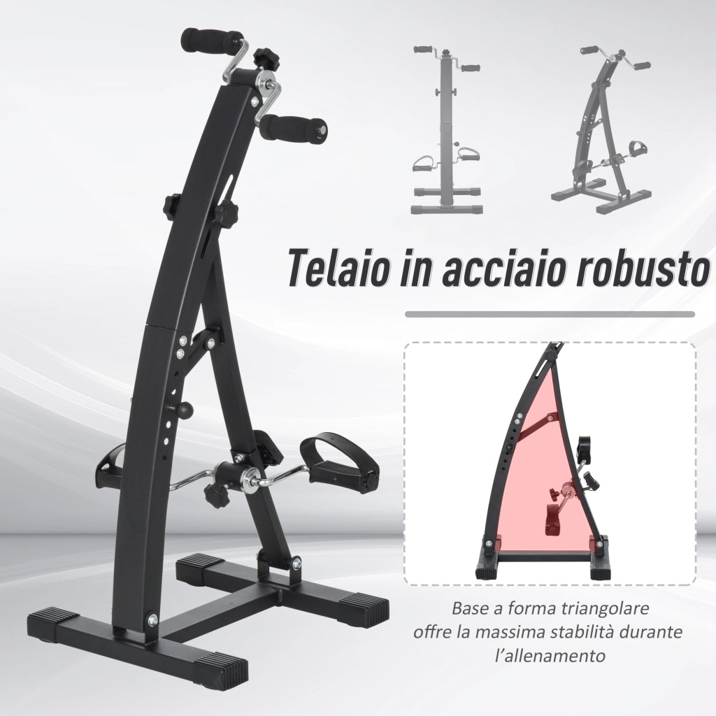 Pedaliera per Gambe e Braccia con Schermo LED Regolabile ¨C zephmum ¨C Nero 40x42.5x100 cm