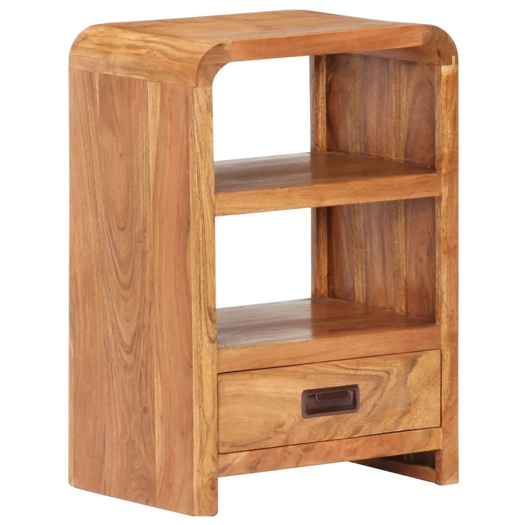 Comodino 40x30x60 cm in Legno Massello Acacia Finitura Ambra 289633