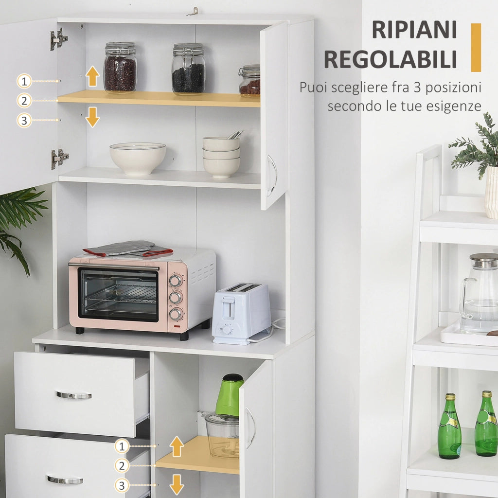 Credenza Moderna in Legno Bianco ¨C zephmum ¨C 80x39.5x183.5cm