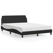 Letto con Materasso Dover Nero e Bianco 140x200 cm in Similpelle