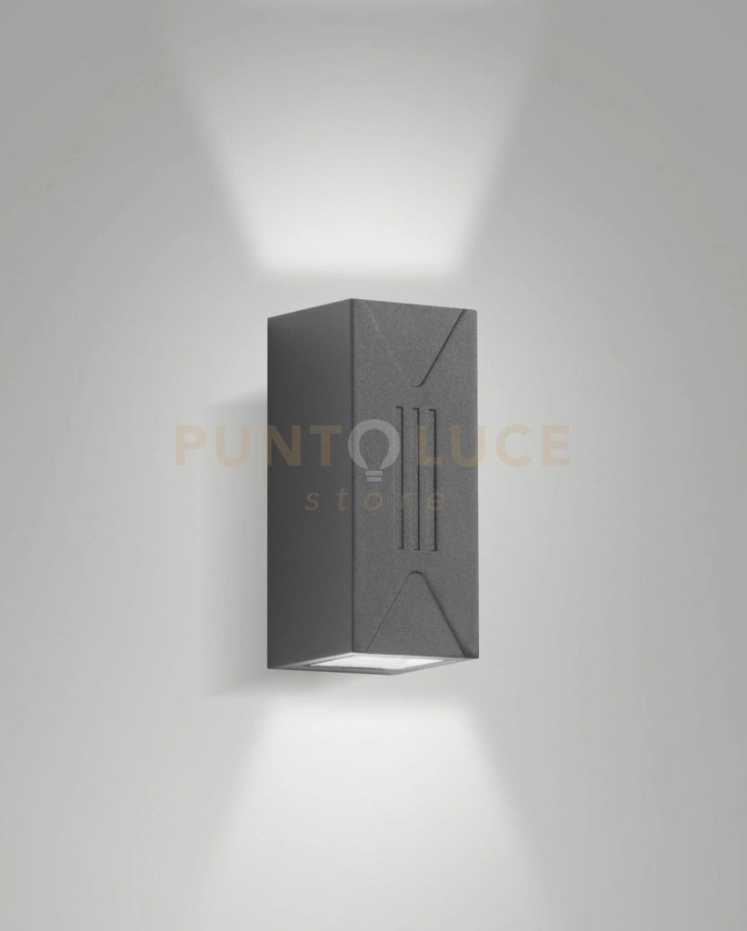 LULY APPLIQUE GRIGIO SCURO DA ESTERNO A LED 6W 3000K 500LM IP65 DOPPIA EMISSIONE 5° - 80°