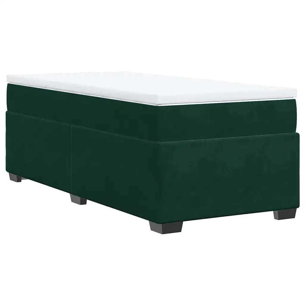 Giroletto a Molle con Materasso Verde Scuro 80x200 cm Velluto