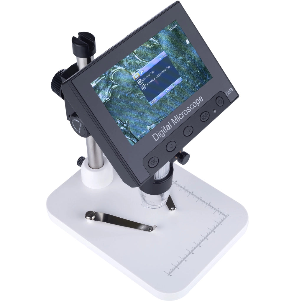 Mikroscopio Digitale con Schermo 4,3" DM3-Z01B049 – Ingrandimento 50X-1000X | 8 LED Regolabili, Connessione PC