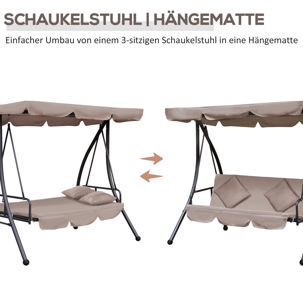 Letto a dondolo Hollywood con funzione letto ¨C zephmum ¨C Marrone 200x125x170 cm