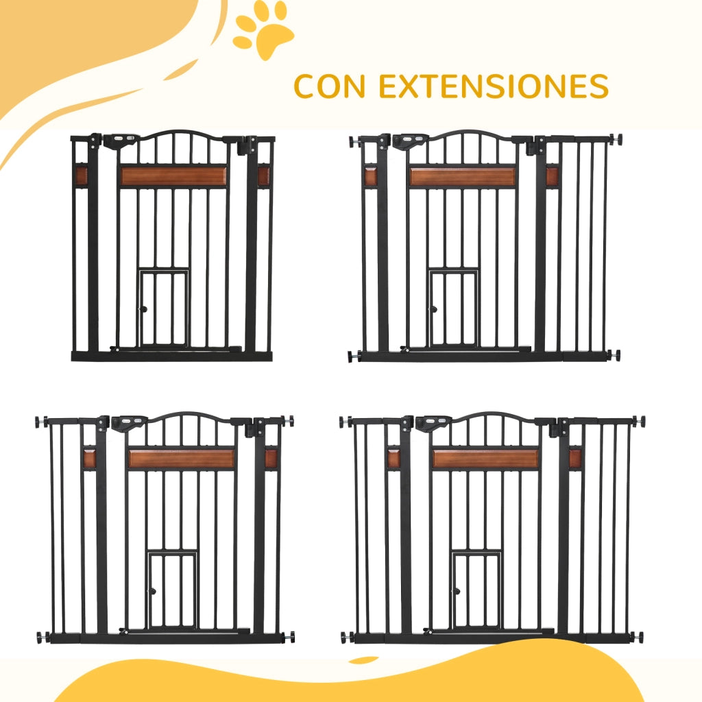 Barriera per Cani Porta Regolabile ¨C Zephmum ¨C 93x76,2 cm Nero