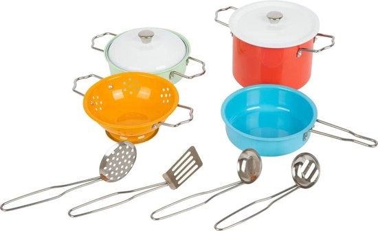 Set di utensili da cucina - giocattoli in legno colorati da 3 anni - per bambini