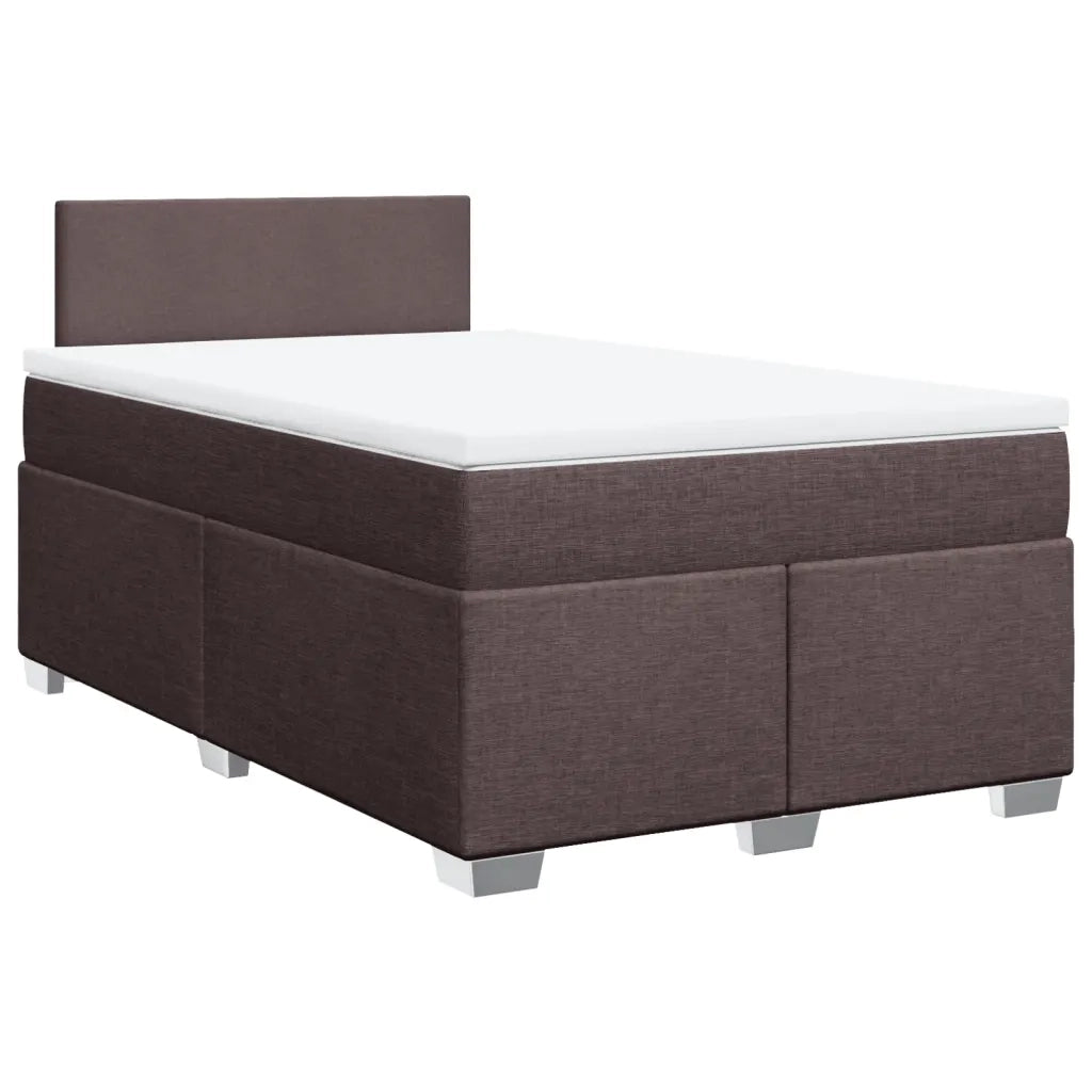 Giroletto a Molle con Materasso Marrone Scuro 120x190cm Tessuto