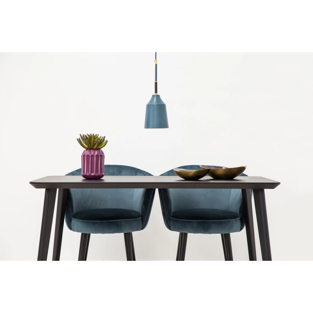 Lampada a sospensione Caja in metallo blu