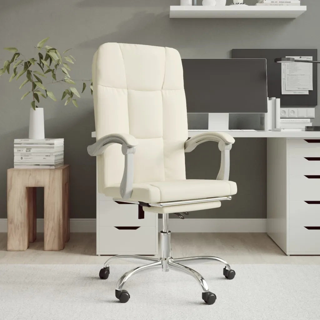 Poltrona da Ufficio Reclinabile Crema in Similpelle cod mxl 23294