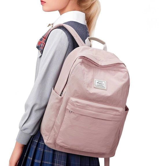 Borsa da Spalla per Adolescenti Borsa da Spalla per Scuola Donna Uomo Impermeabile Leggera Borsa da Giorno Borsa per Viaggio per Ragazze Ragazzi - Rosa