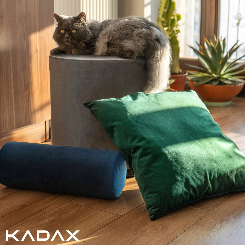 Cuscino decorativo in velluto KADAX 50x50 per soggiorno, grigio, Jasiek Soft