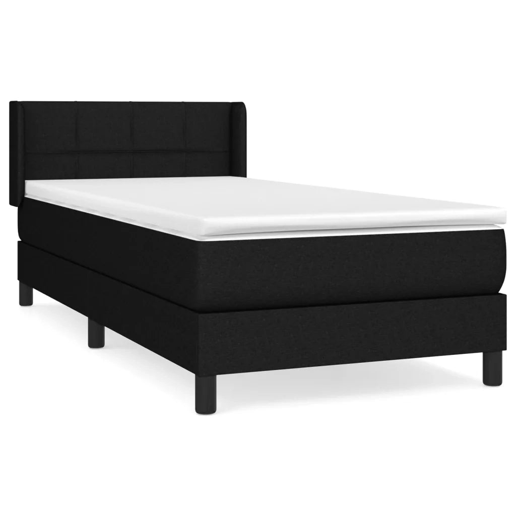 Giroletto a Molle con Materasso-Struttura Letto Nero 80x200 cm inTessuto 587817