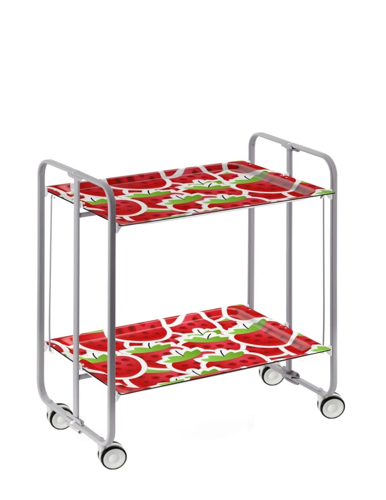 Carrello da cucina pieghevole grigio con ruote BAUHAUS 2 ripiani