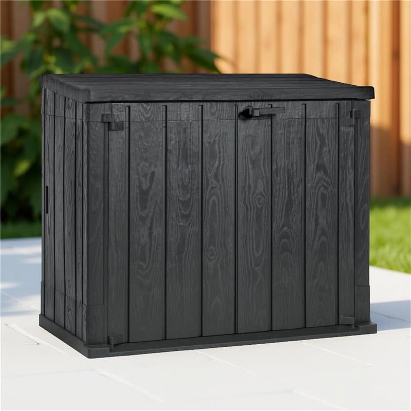 BAULE DA GIARDINO, CONTENITORE DA INTERNO O ESTERNO PORTA-ATREZZI UV RESISTENTE - FOREST GREEN 129,8X74,5X111H CM