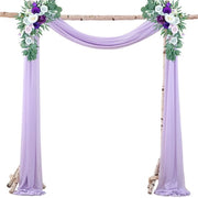 Slender Chiffon, tenda da sposa, con nastri, chiffon drappeggiato per decorazione cerimoniale, sfondo, tenda da festa di gesso - Blu chiaro - 75*550cm