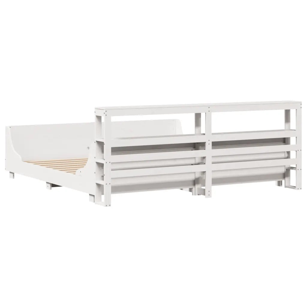 Giroletto senza Materasso Bianco 200x200 cm Legno Massello Pino 3306448
