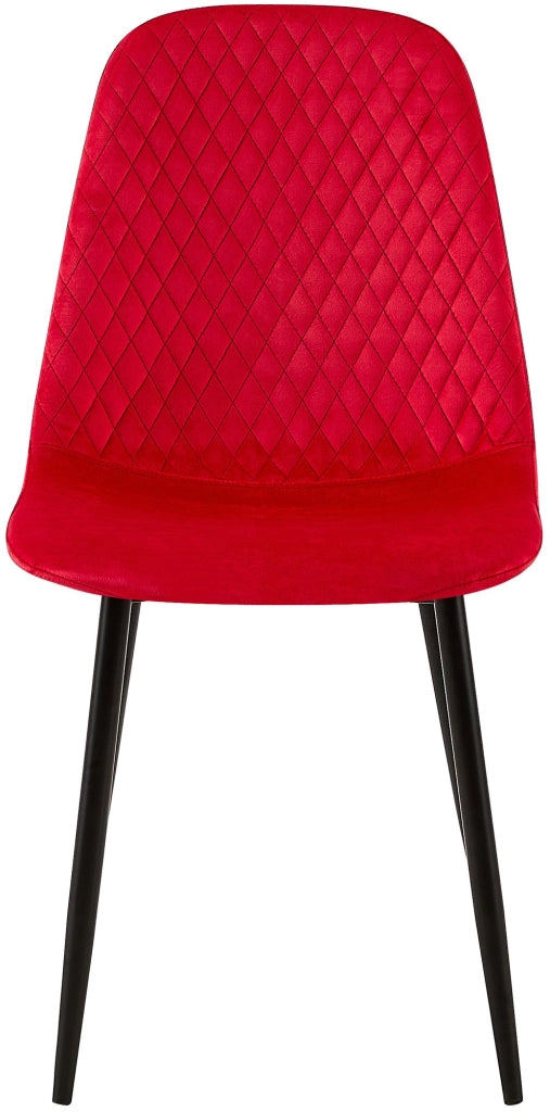 Sedia Giverny con cuciture decorative Velluto,rosso