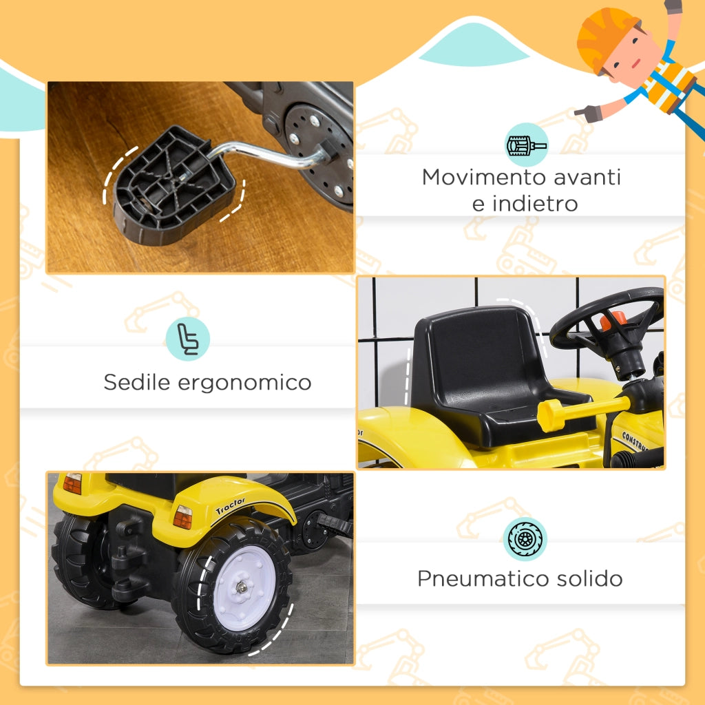 Giocattolo Escavatore con Ruspa ¨C Zephmum ¨C Giallo per Bambini 3 Anni